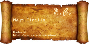 Mayr Cirilla névjegykártya